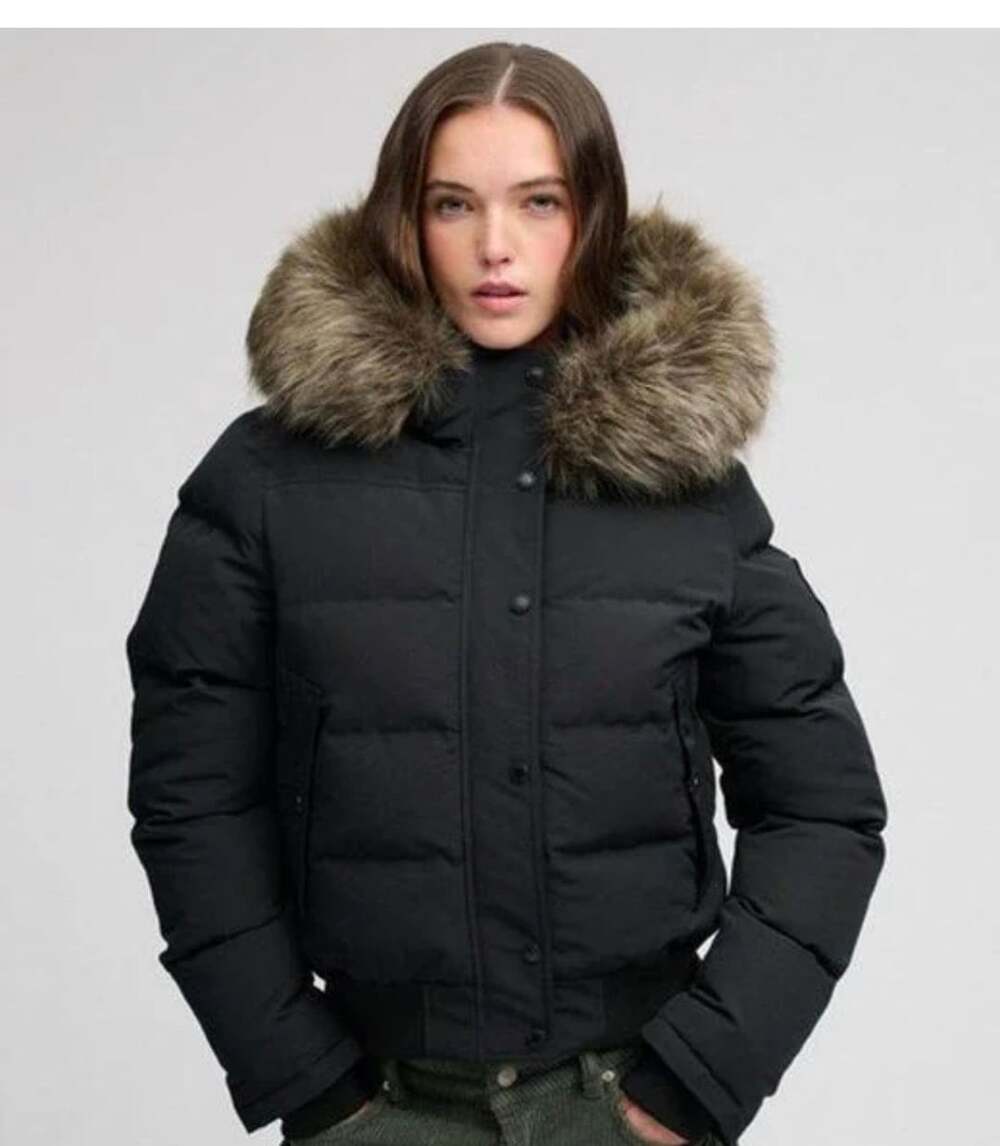 Superdry Everest Hooded Bomber Jacket Size XL Black
